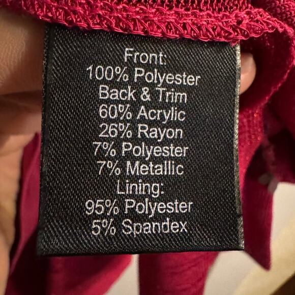 Misook Plus Size Sequined Lurex Melange Shimmery Metallic Tank Top Red Size 3X - Picture 6 of 9